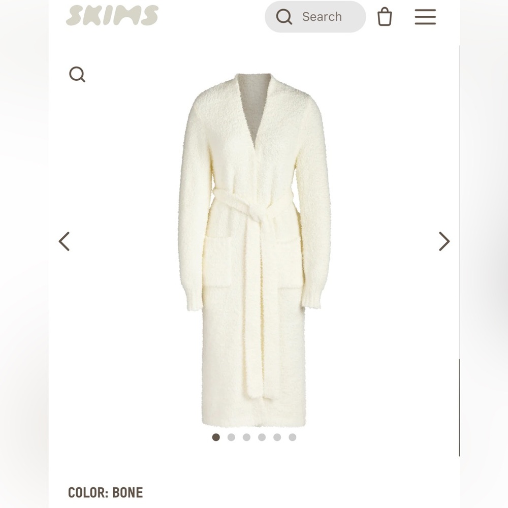 NWT skims cozy knit robe in bone